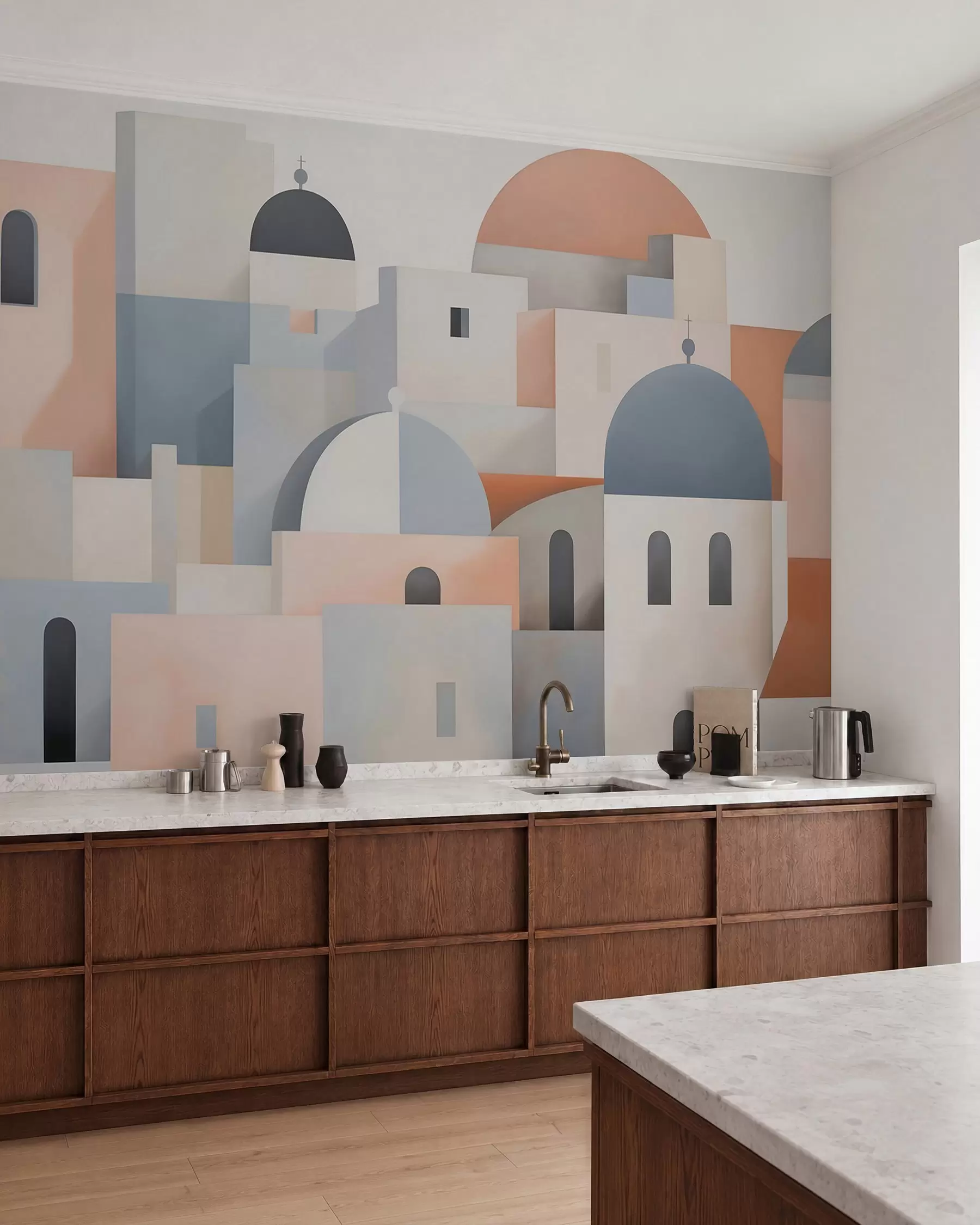 wall murals Апстрактна силуета града w05780