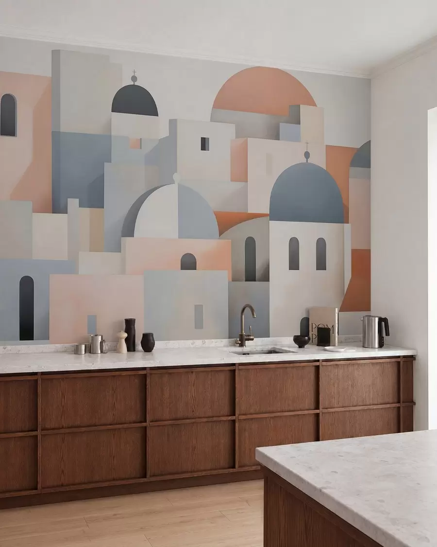 wall murals Апстрактна силуета града w05780