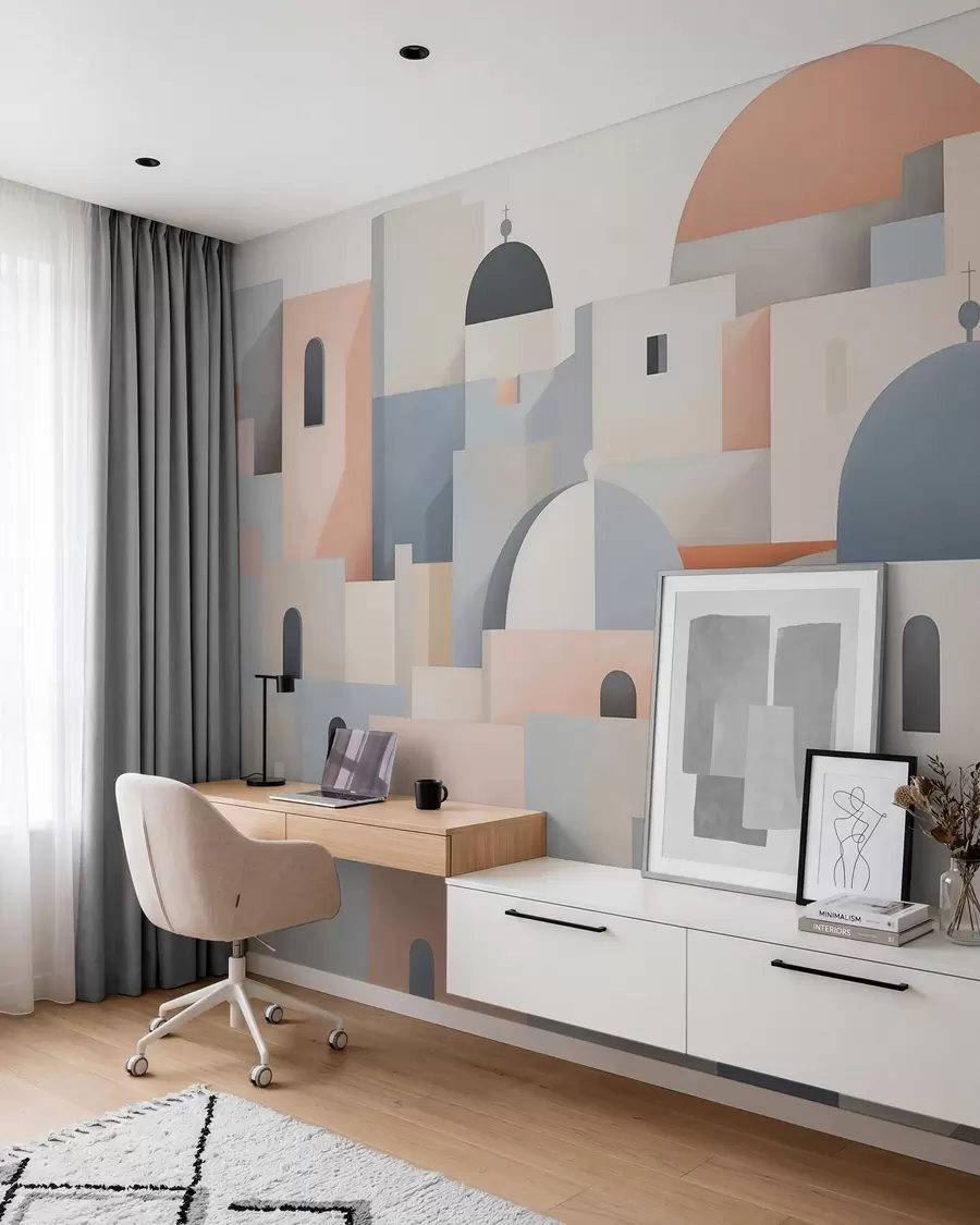 wall murals Апстрактна силуета града w05780
