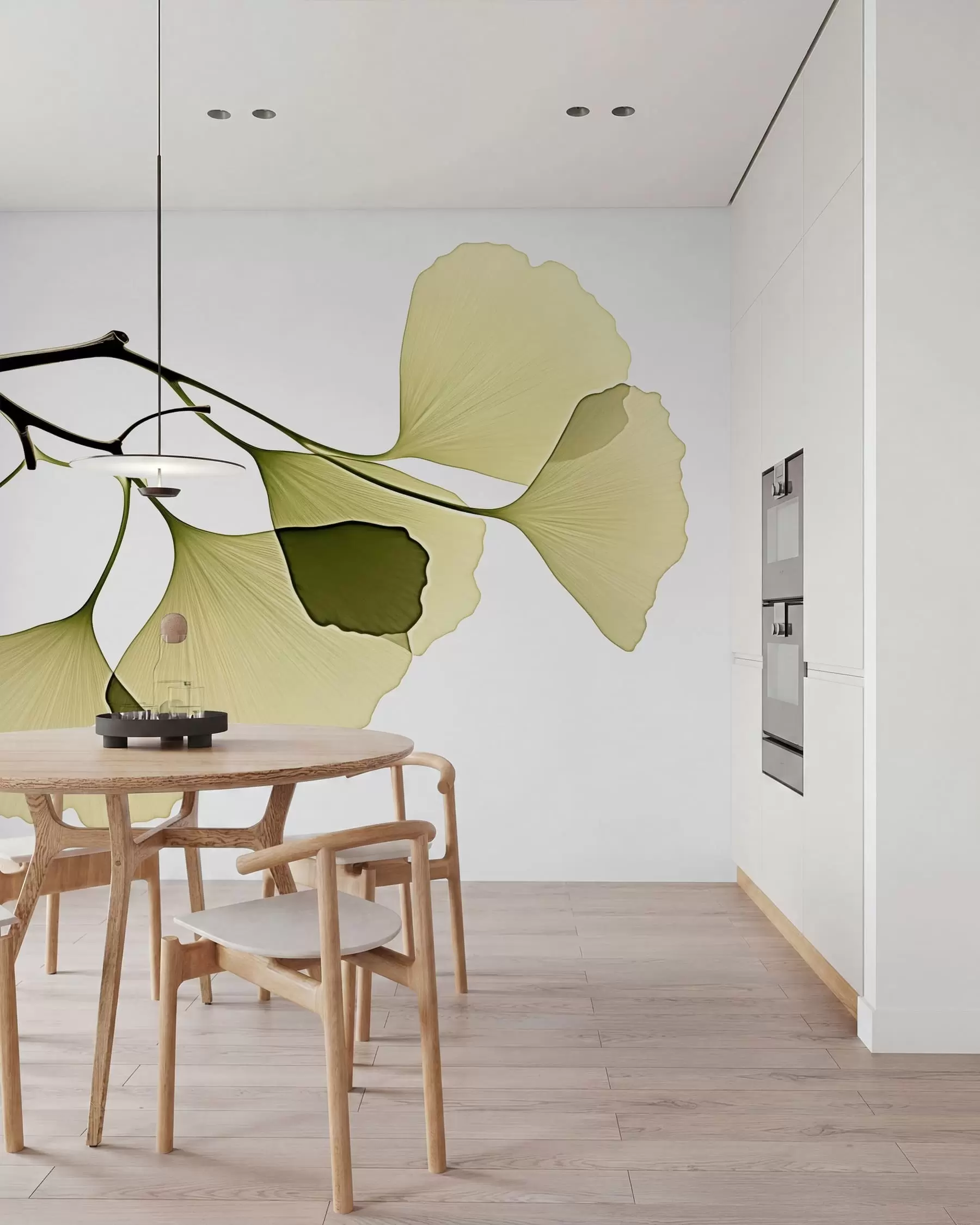 wall murals Листови гинка лепезе w09968
