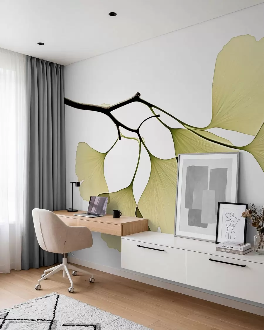 wall murals Листови гинка лепезе w09968