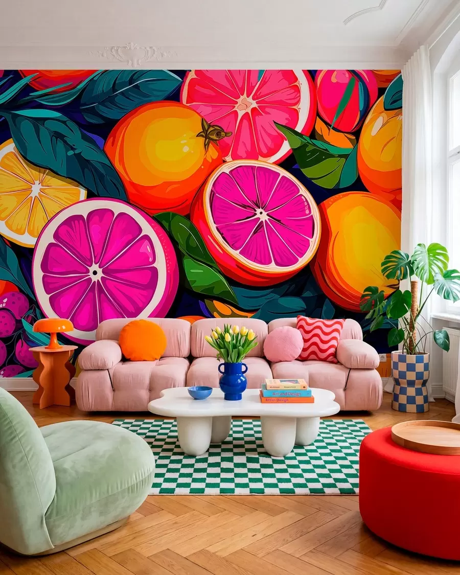 wall murals Воће, поморанџе, лимуни w05761