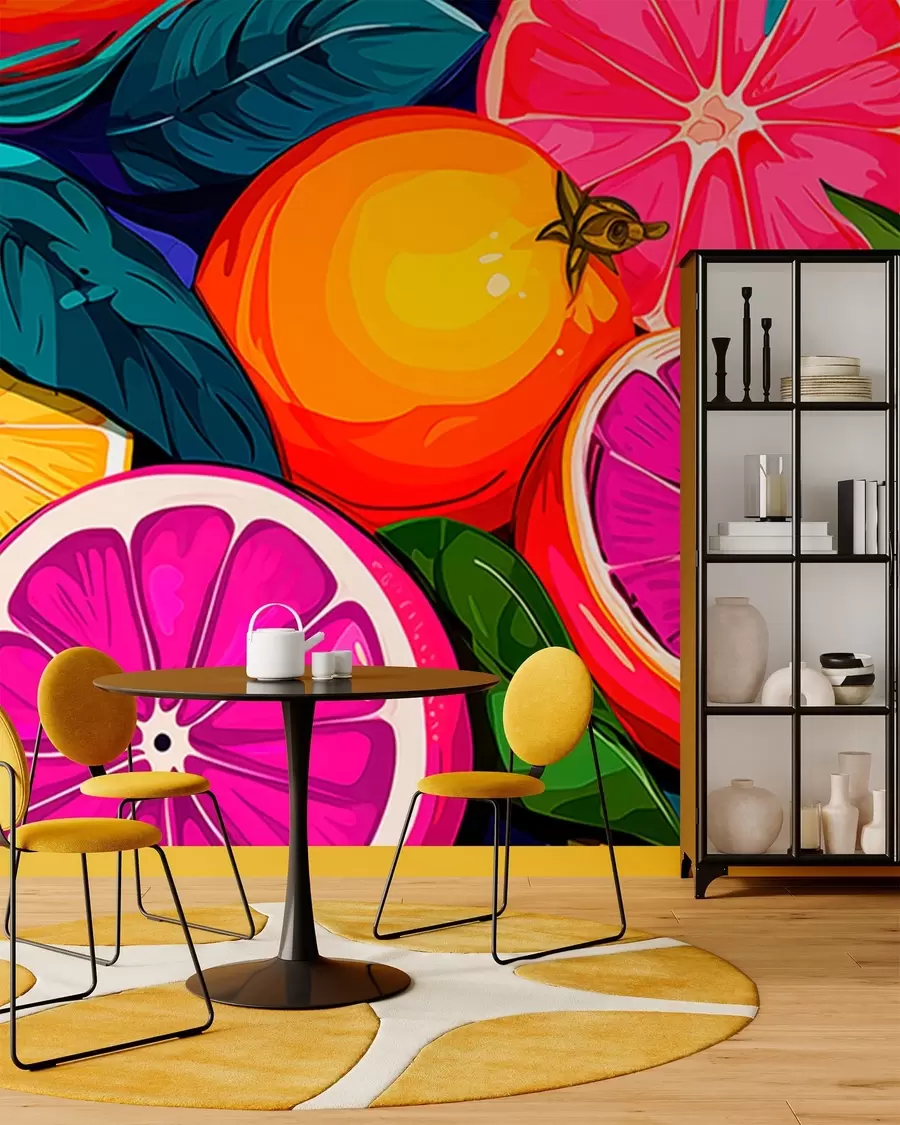 wall murals Воће, поморанџе, лимуни w05761