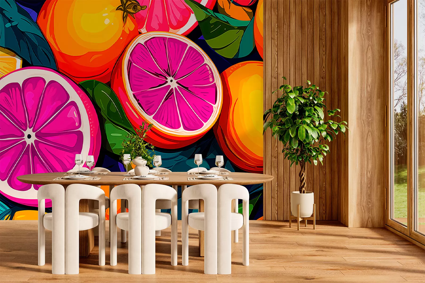 wall murals Воће, поморанџе, лимуни w05761