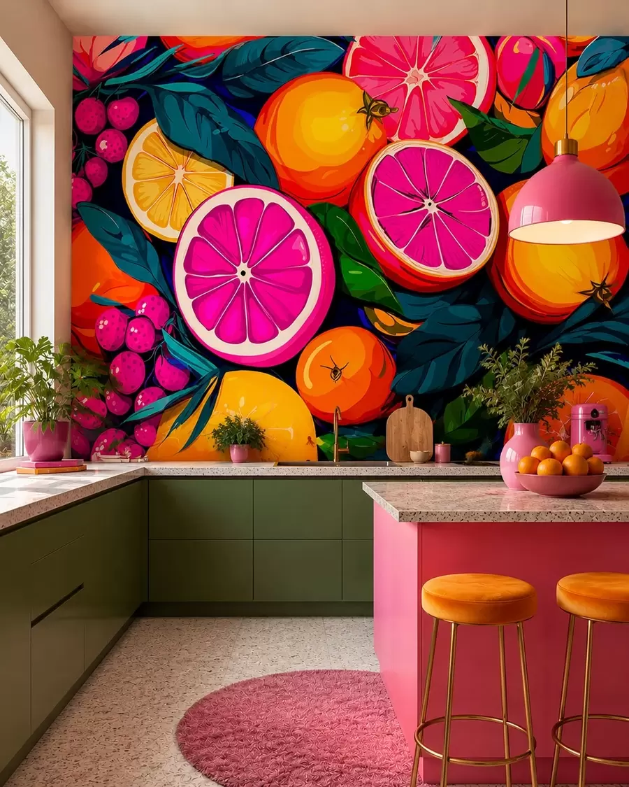 wall murals Воће, поморанџе, лимуни w05761