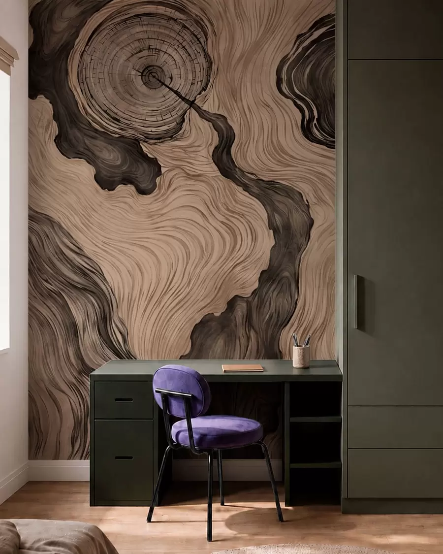 wall murals Апстрактни узорак са линеарним дизајном дрвета w05729