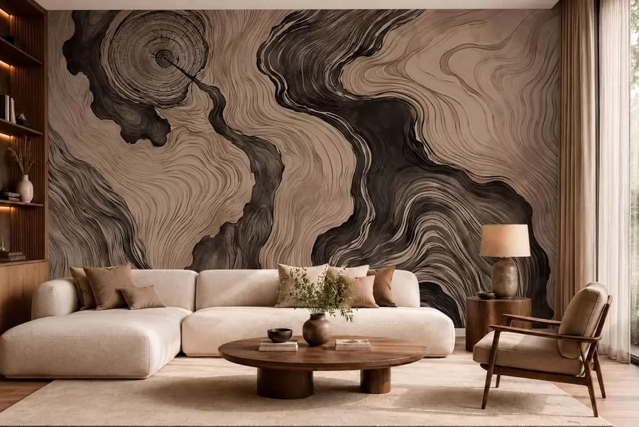 wall murals Апстрактни узорак са линеарним дизајном дрвета w05729
