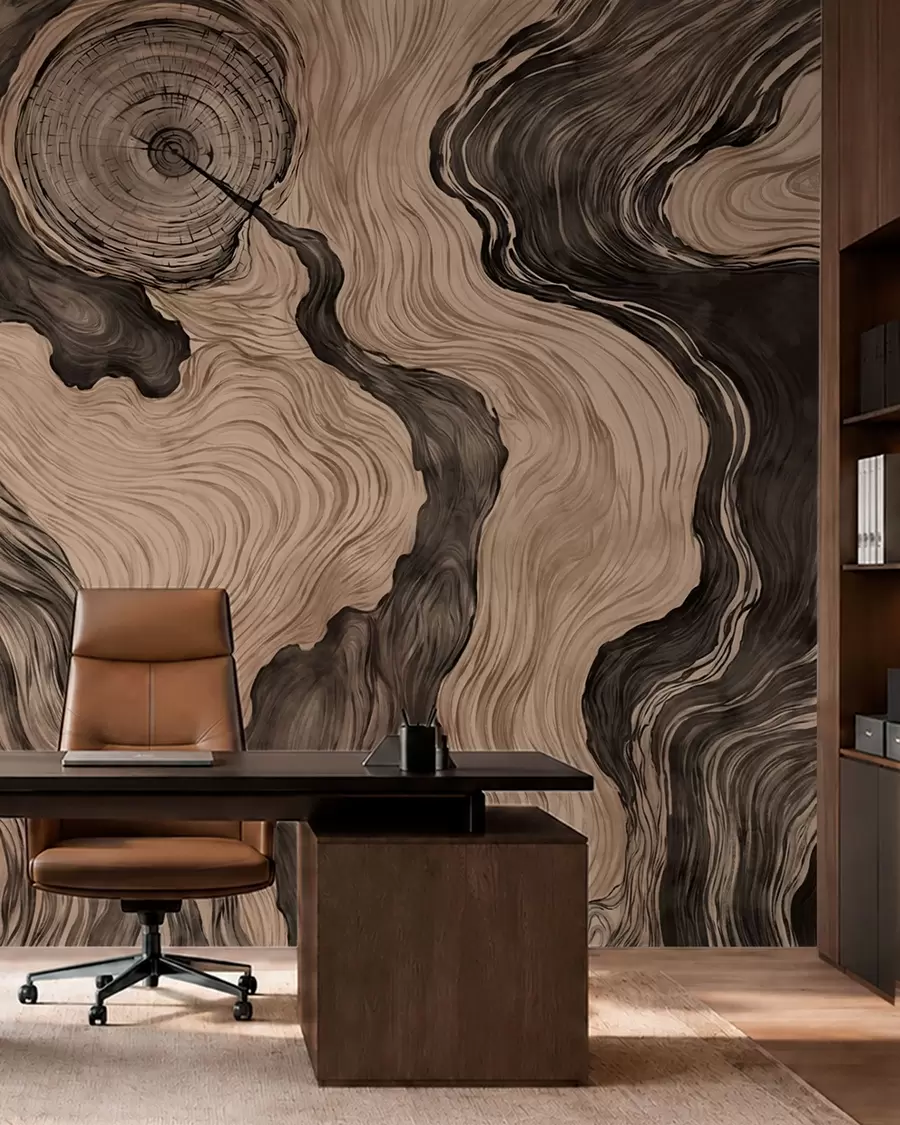 wall murals Апстрактни узорак са линеарним дизајном дрвета w05729
