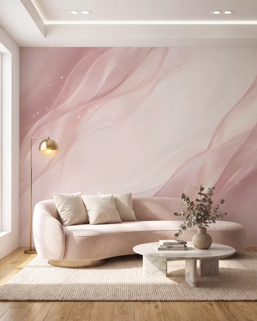 wall murals Нежна апстрактна композиција у нежним ружичастим нијансама w09959