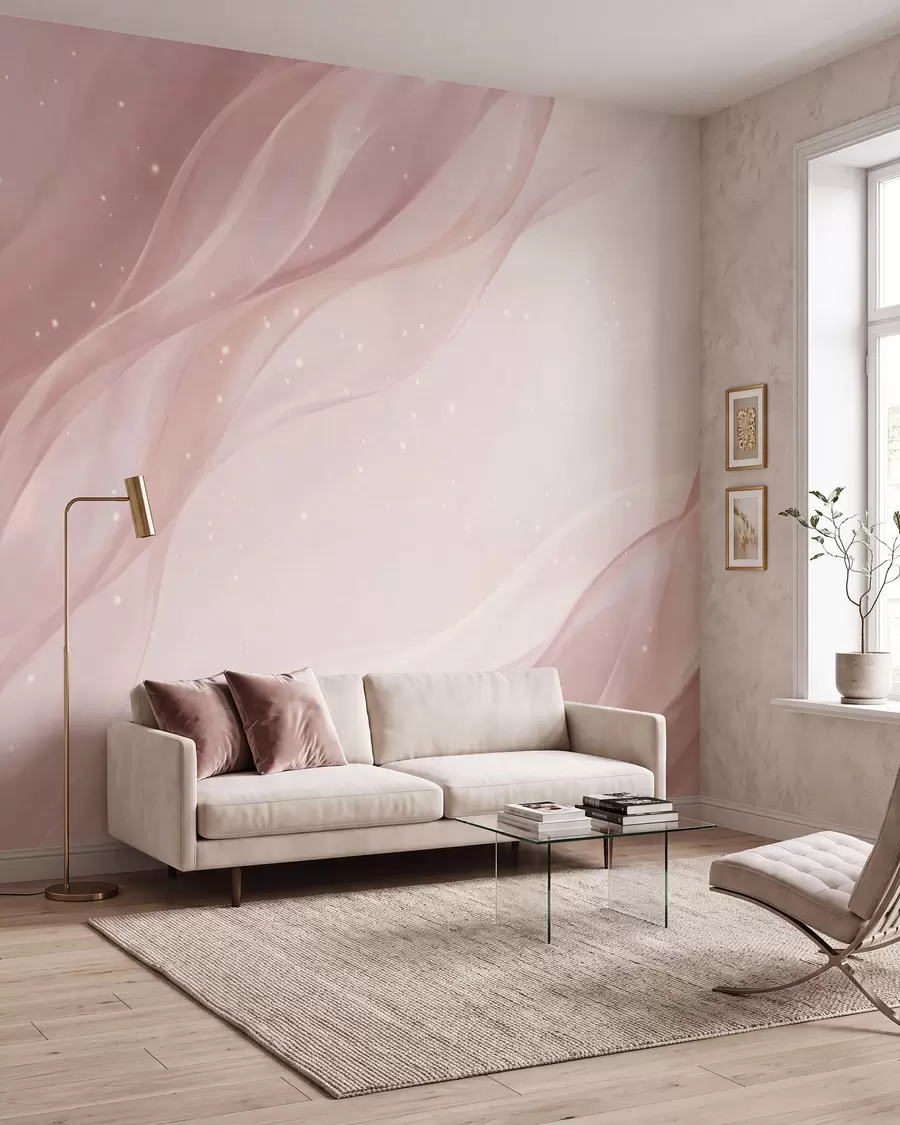 wall murals Нежна апстрактна композиција у нежним ружичастим нијансама w09959