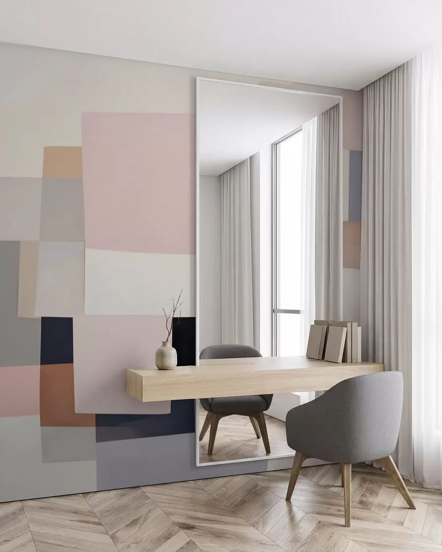 wall murals Геометријска апстракција са имитацијом замућења и текстуре w05785
