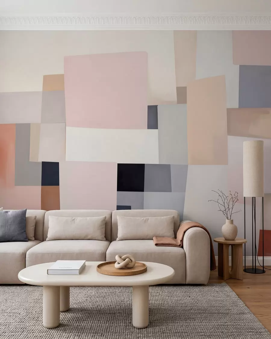 wall murals Геометријска апстракција са имитацијом замућења и текстуре w05785