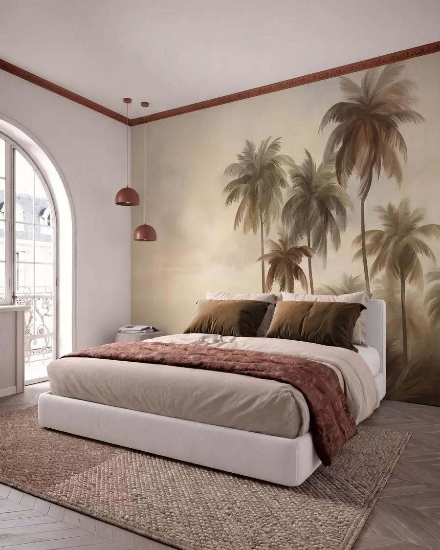 wall murals Палме, тропски пејзаж, текстурирана уметност w09938