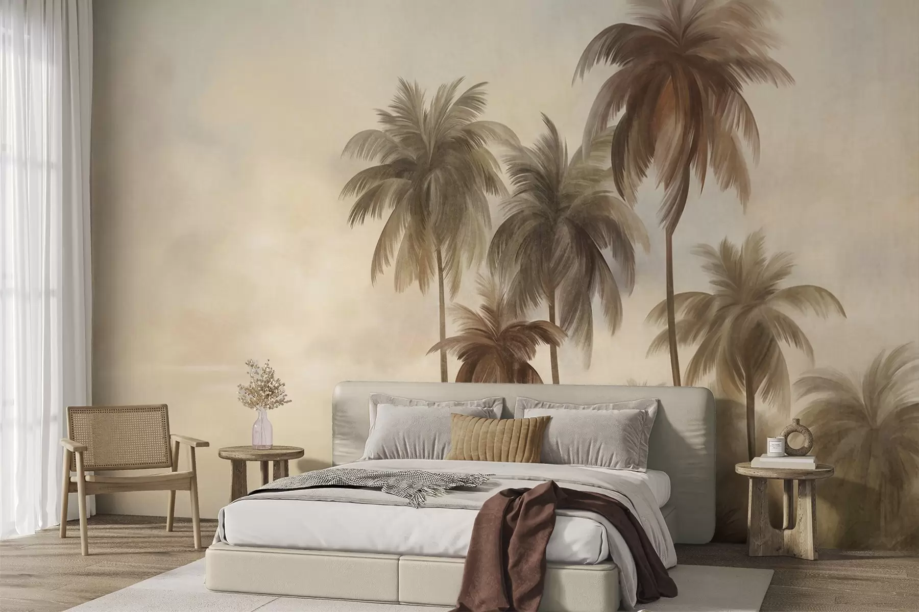 wall murals Палме, тропски пејзаж, текстурирана уметност w09938