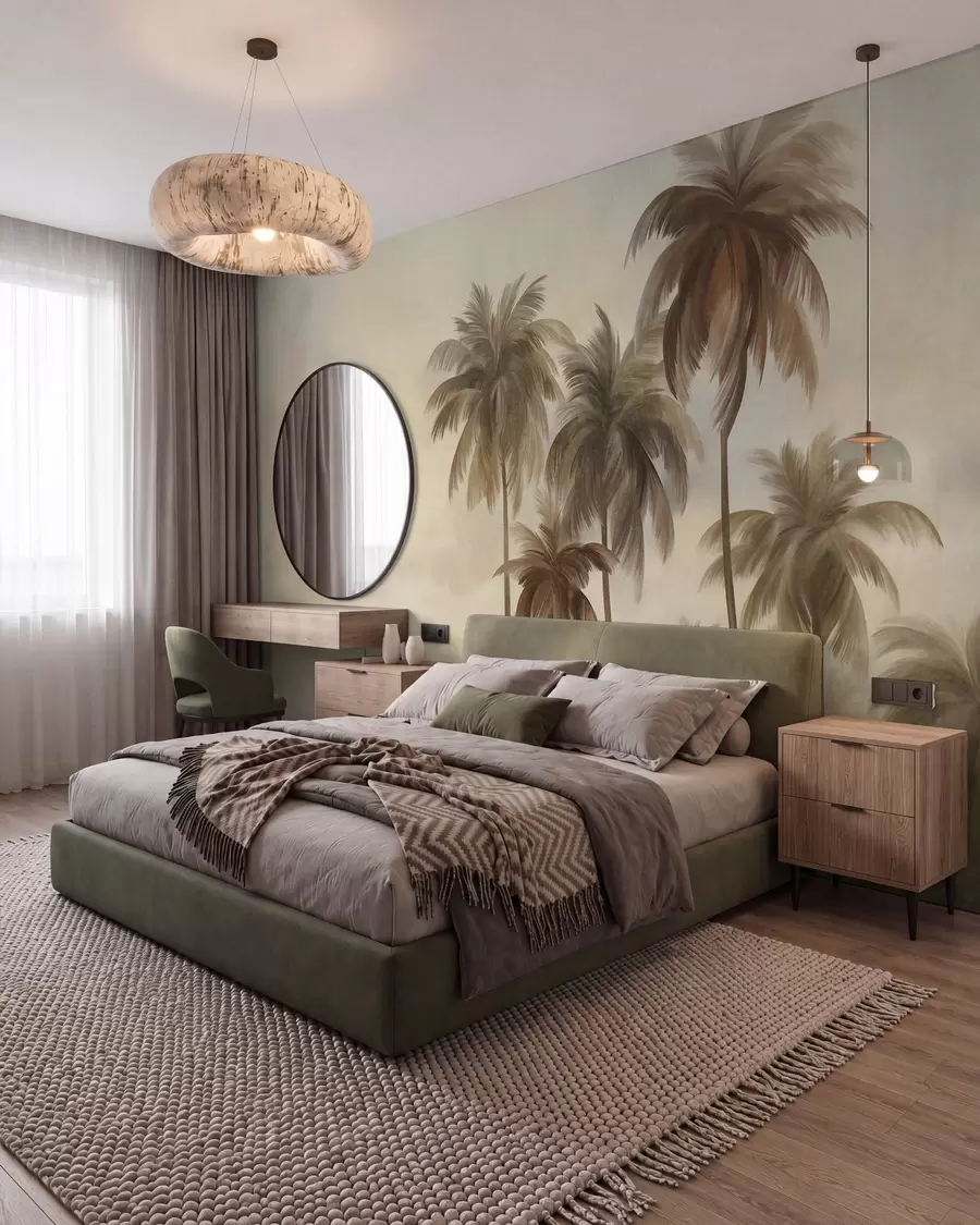 wall murals Палме, тропски пејзаж, текстурирана уметност w09938