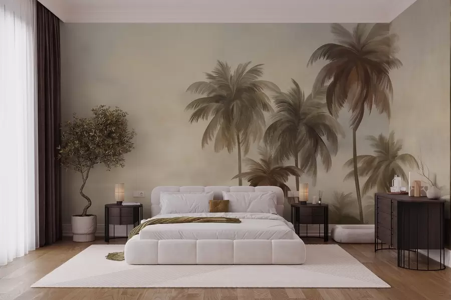 wall murals Палме, тропски пејзаж, текстурирана уметност w09938