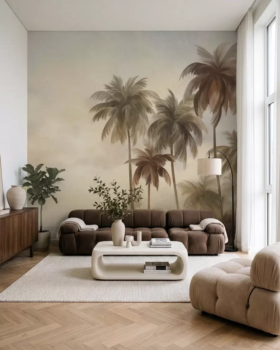 wall murals Палме, тропски пејзаж, текстурирана уметност w09938