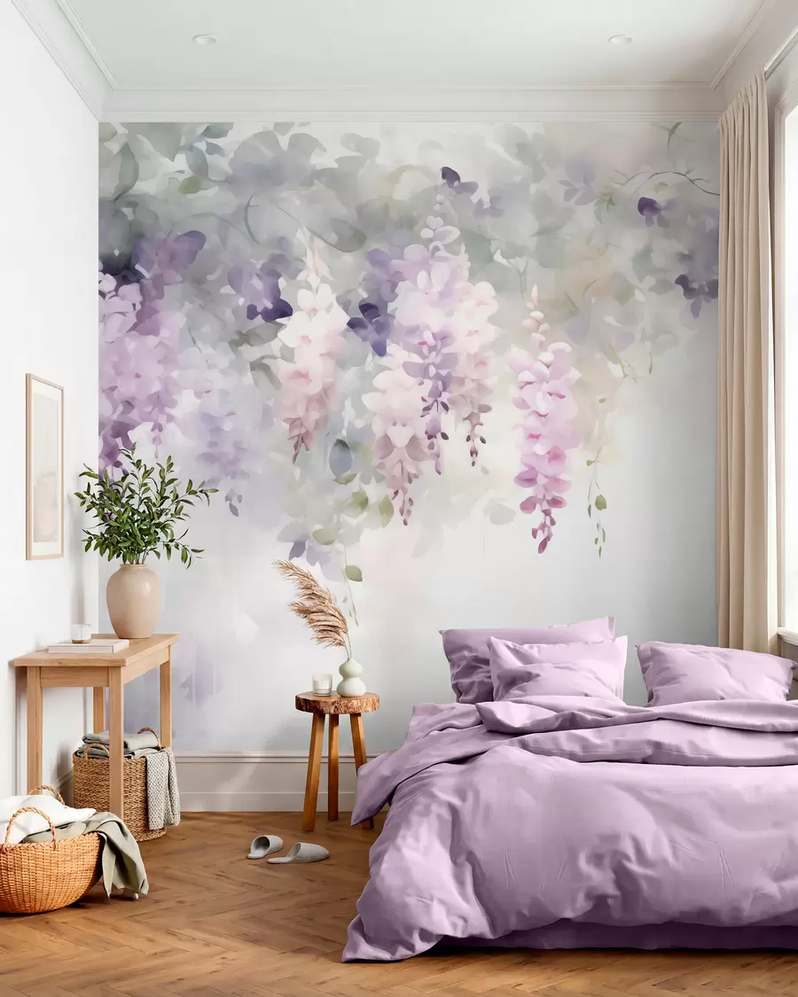 wall murals Опуштени цветови глициније w05795