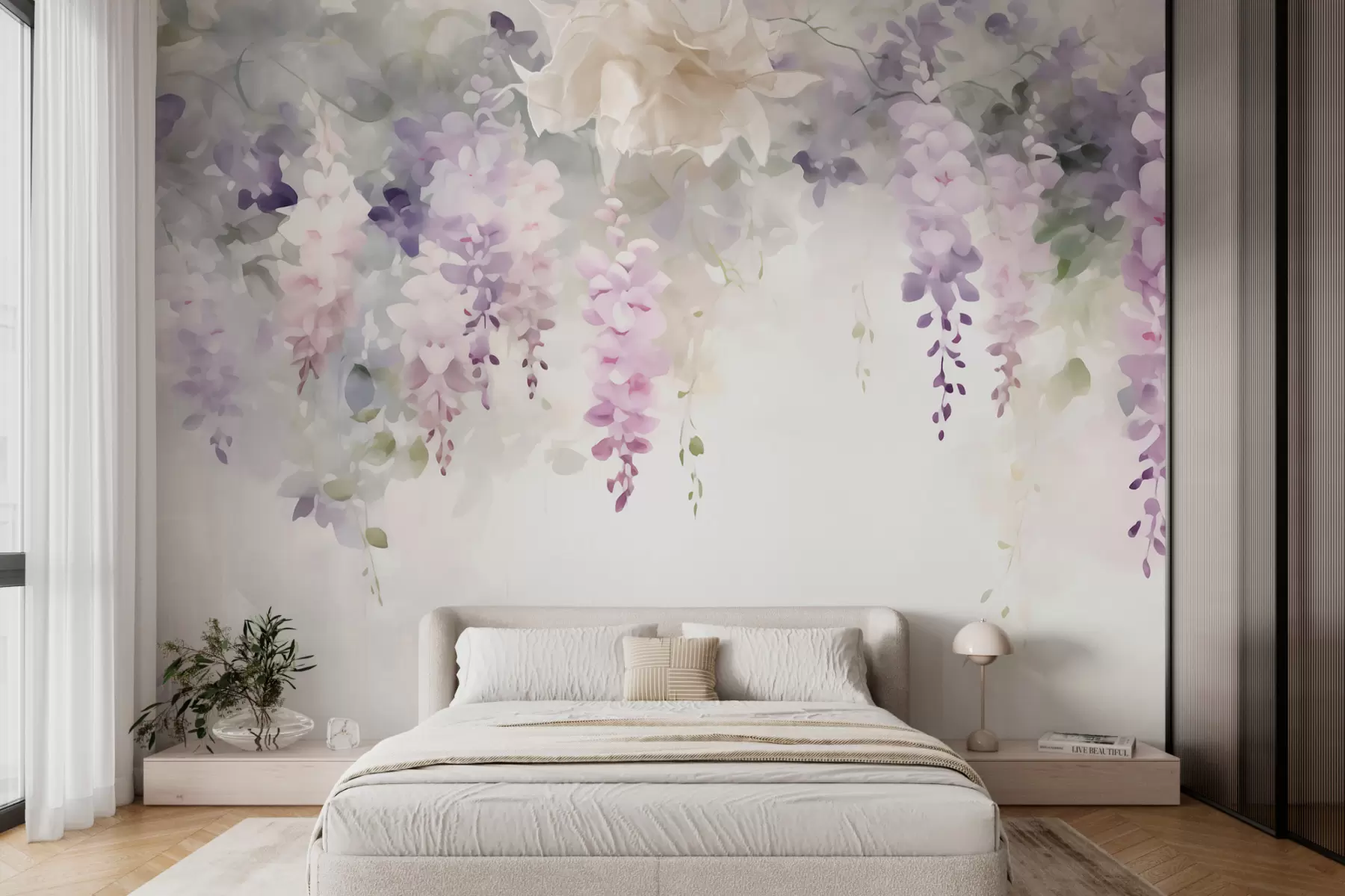 wall murals Опуштени цветови глициније w05795