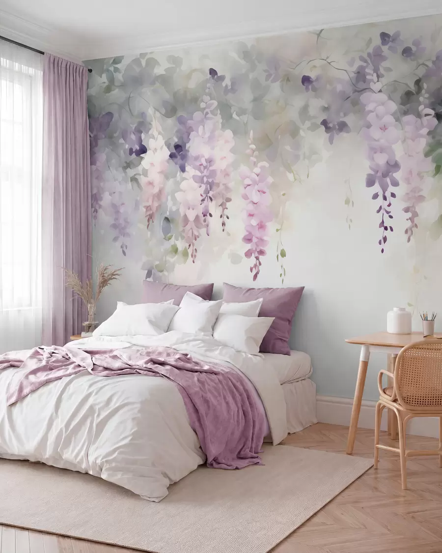 wall murals Опуштени цветови глициније w05795