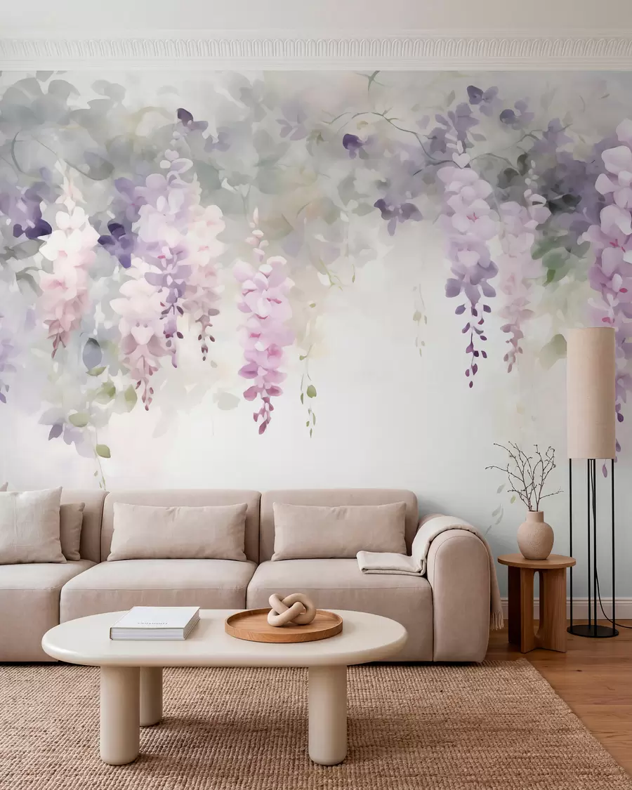 wall murals Опуштени цветови глициније w05795