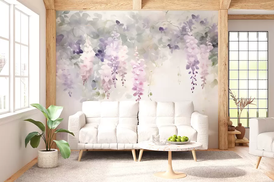 wall murals Опуштени цветови глициније w05795