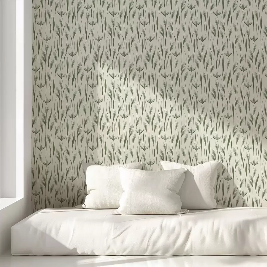 wall murals Стилизоване зелене лиснате стабљике a01230v1