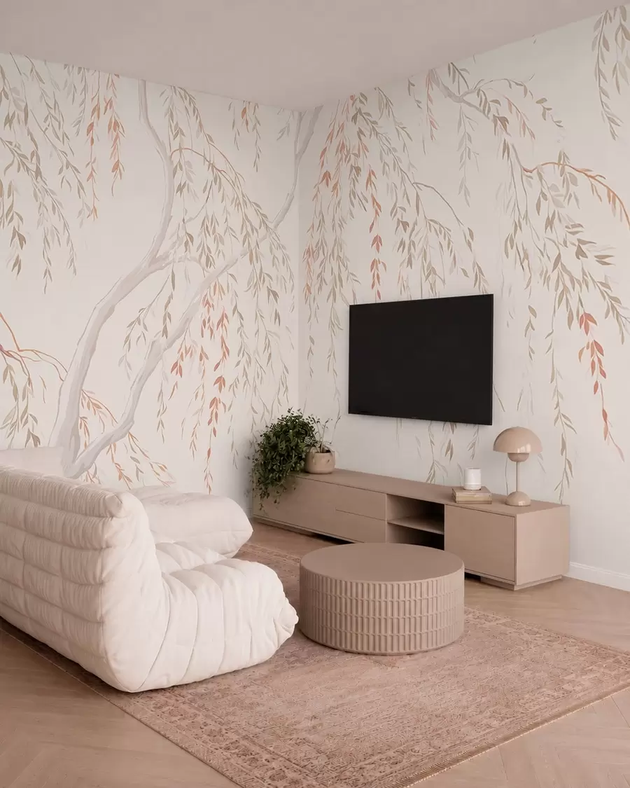 wall murals Лагане висеће гране са пастелним листовима w05812