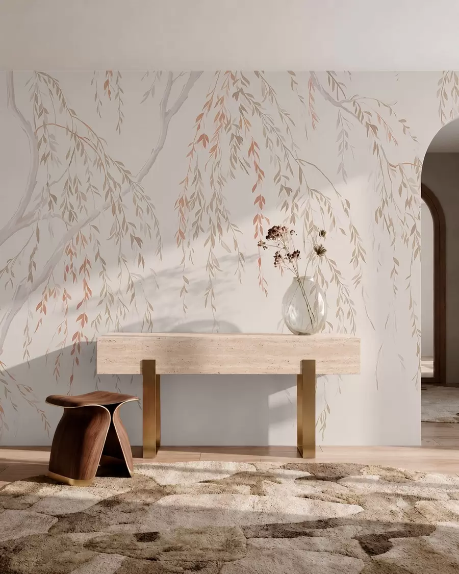 wall murals Лагане висеће гране са пастелним листовима w05812