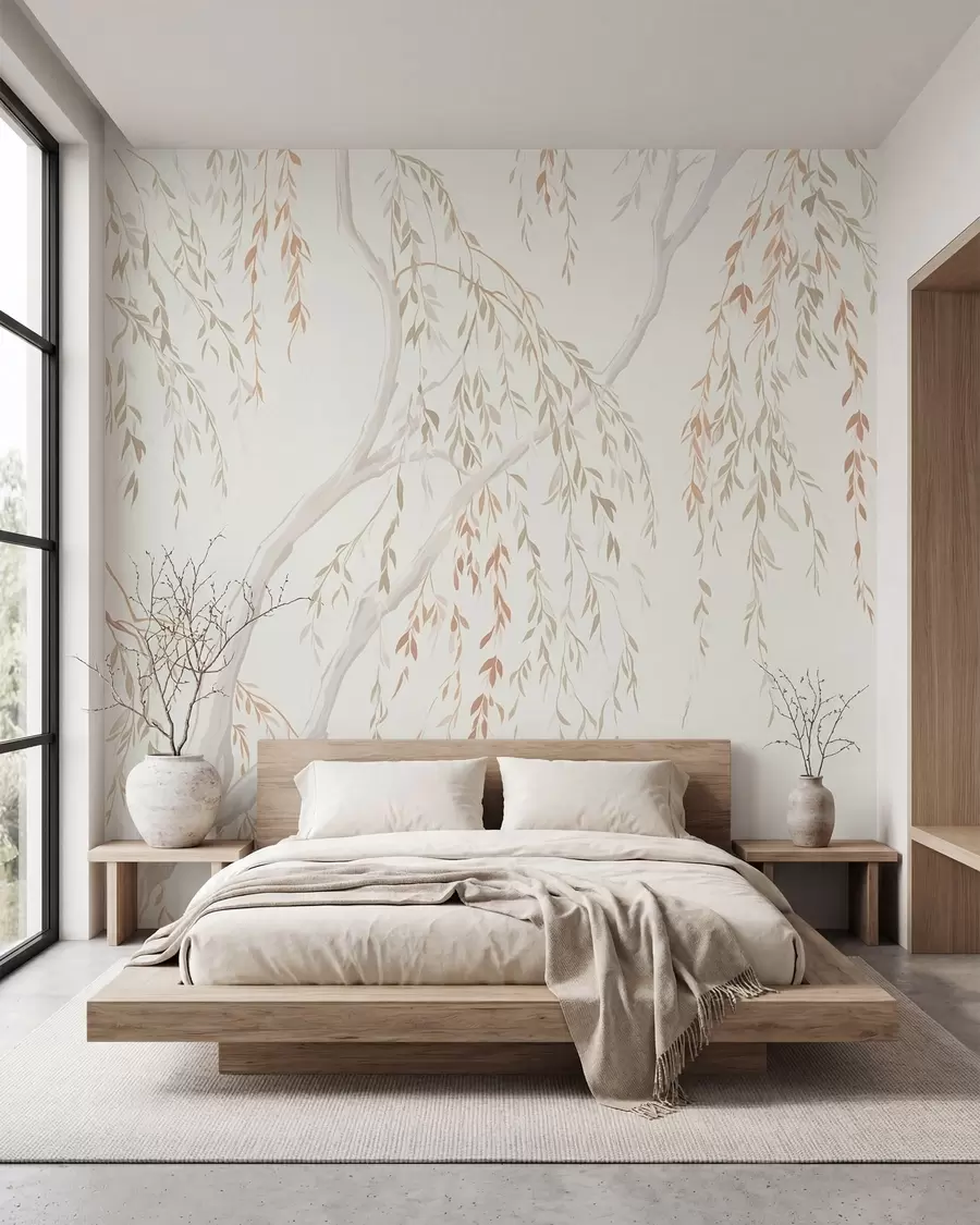 wall murals Лагане висеће гране са нежним листовима w05812v4
