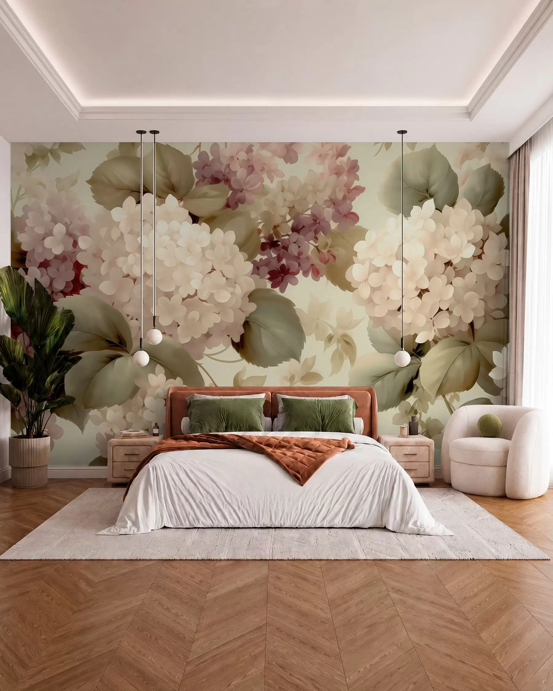 wall murals Цвеће хортензије w05436
