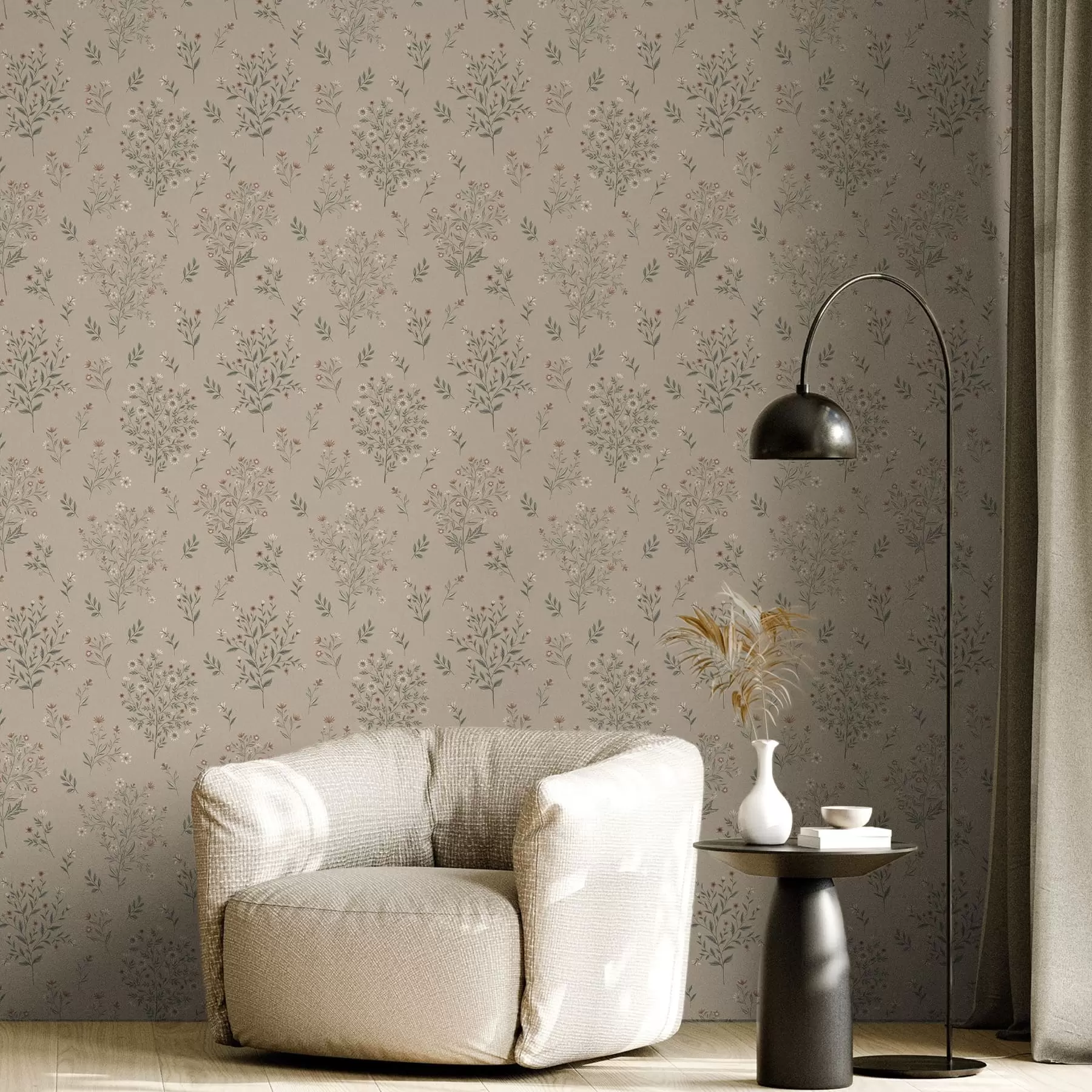 wall murals Нежно дивље цвеће и гране a01245