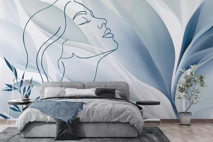 wall murals Силуета лица на апстрактној позадини w05787