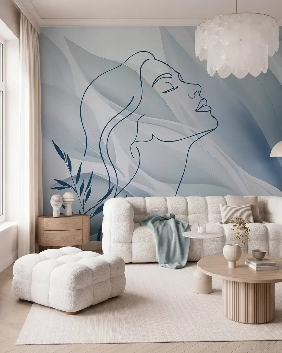 wall murals Силуета лица на апстрактној позадини w05787