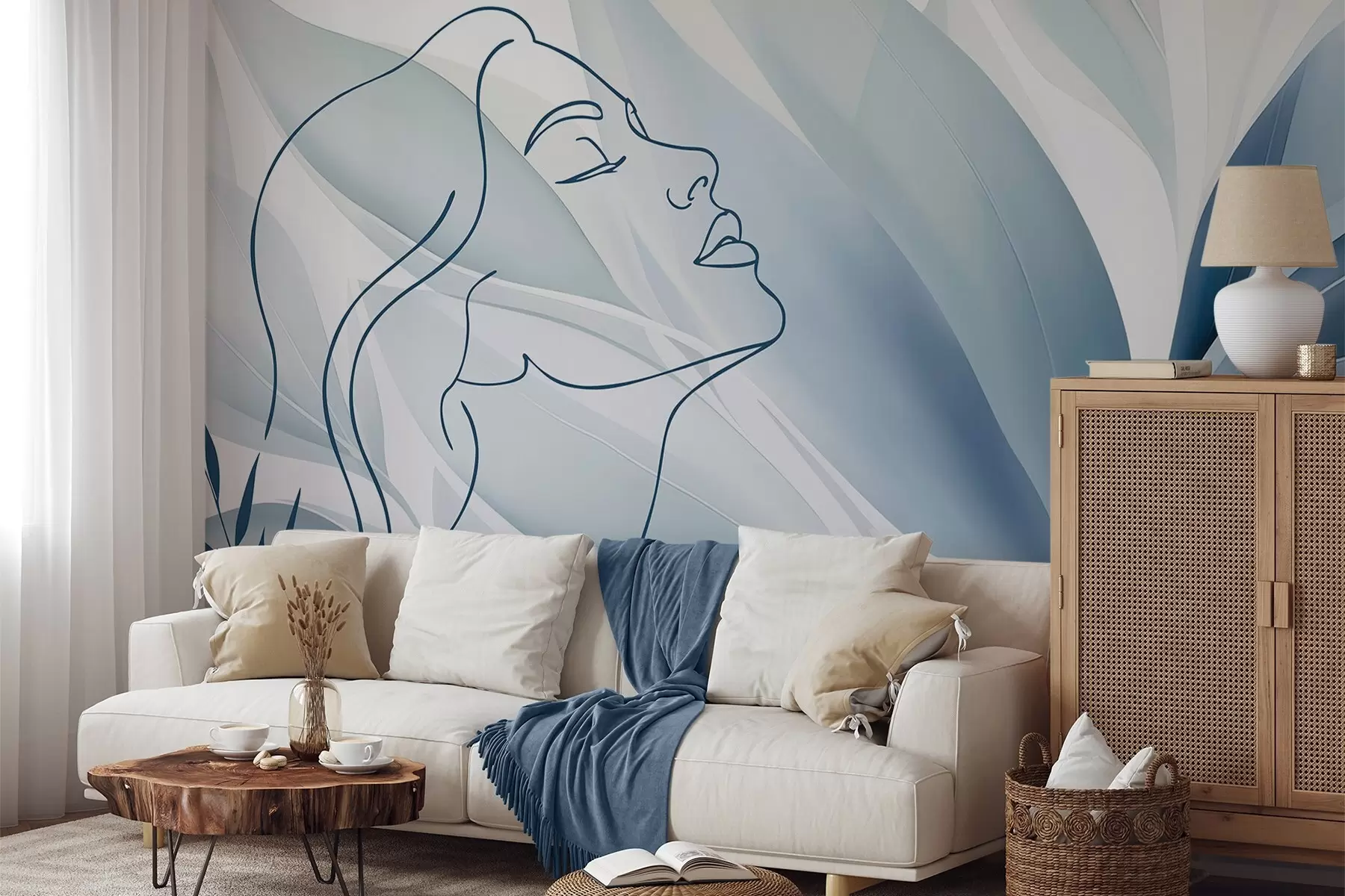 wall murals Силуета лица на апстрактној позадини w05787