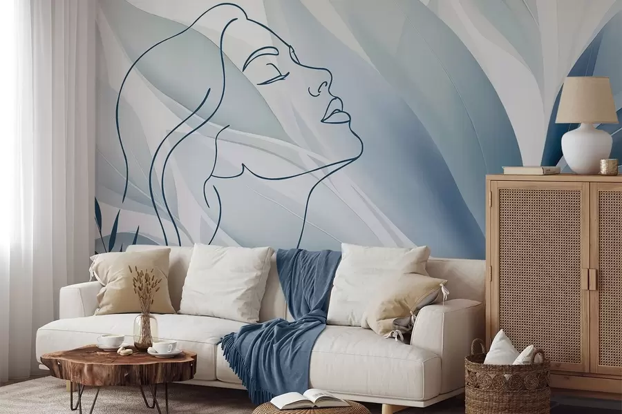wall murals Силуета лица на апстрактној позадини w05787