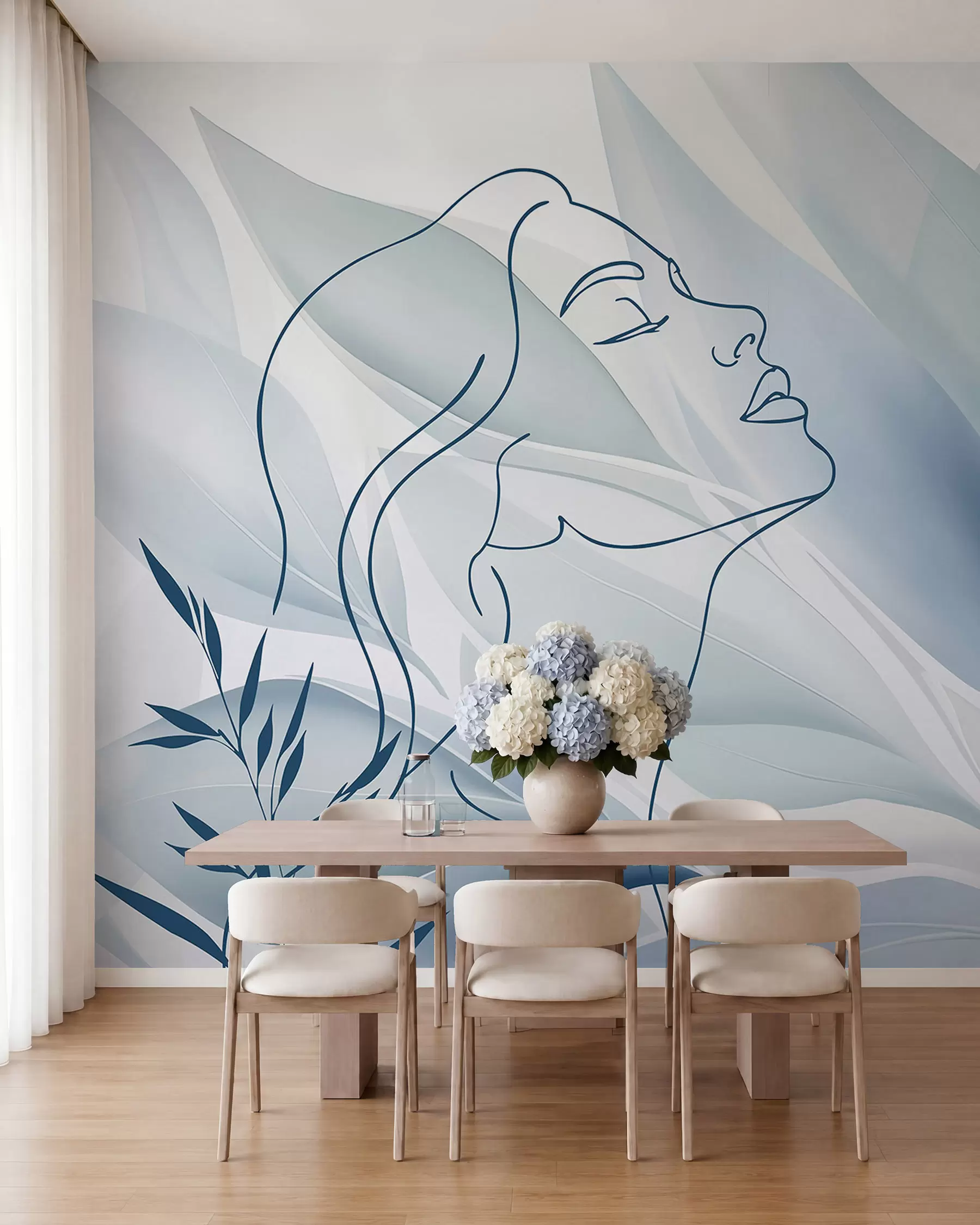 wall murals Силуета лица на апстрактној позадини w05787