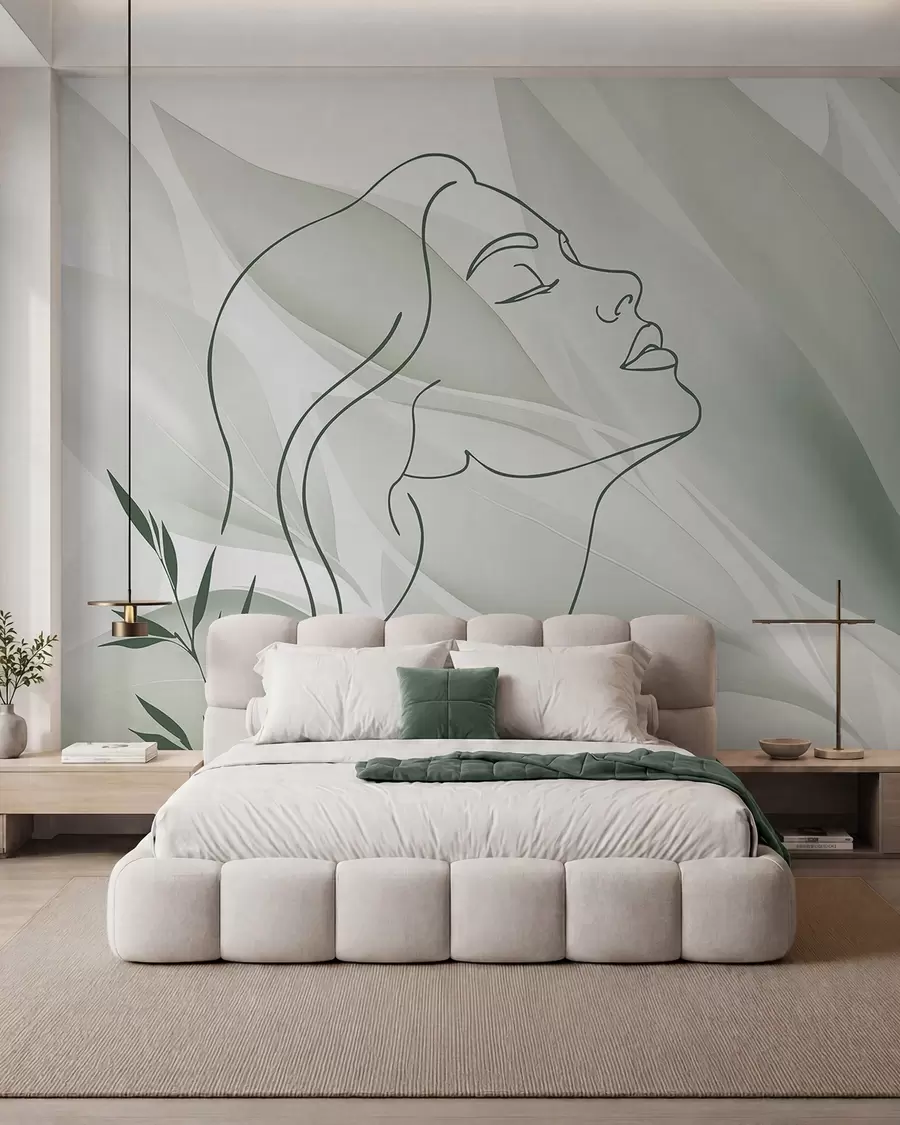 wall murals Силуета лица на апстрактној позадини w05787v1