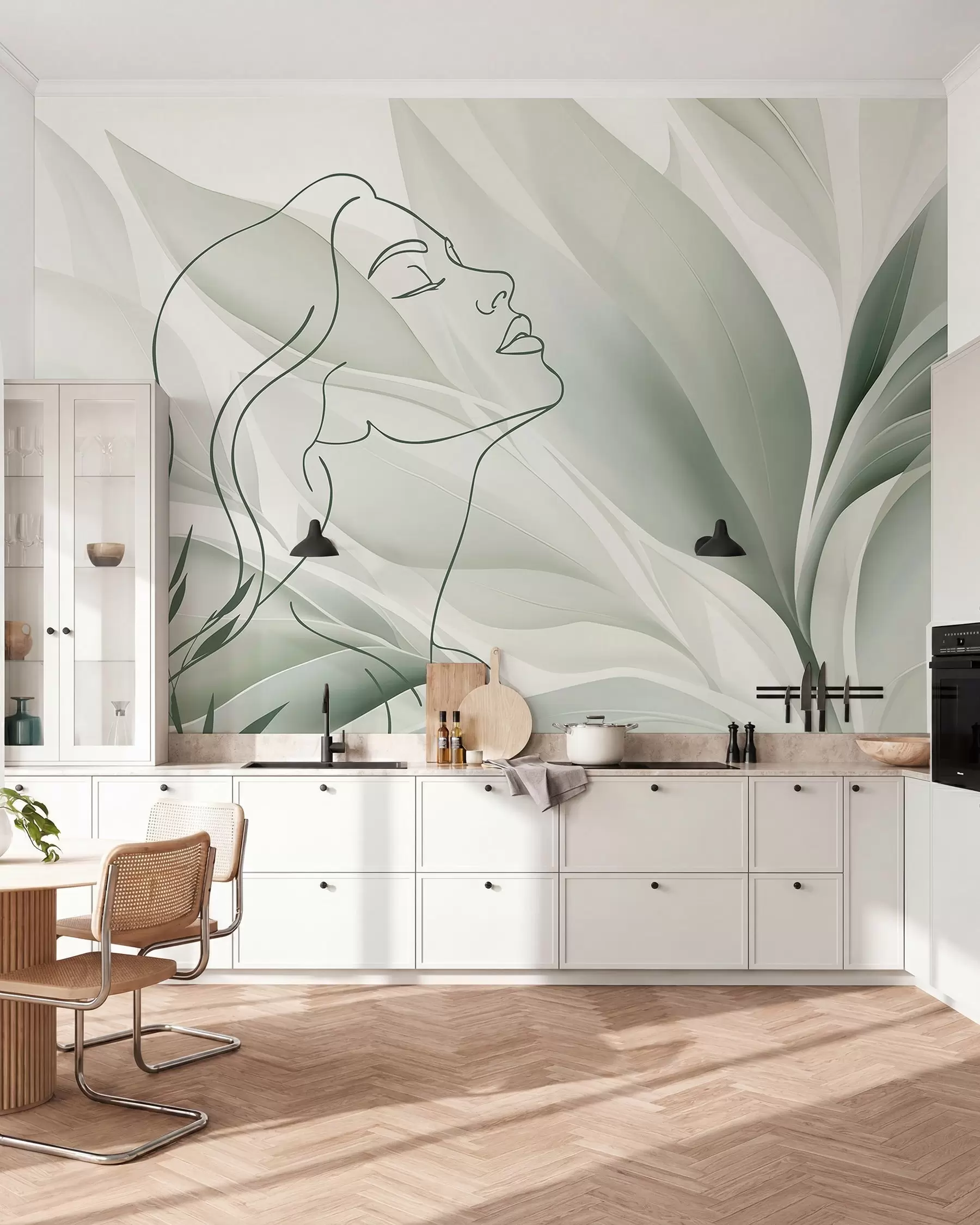 wall murals Силуета лица на апстрактној позадини w05787v1