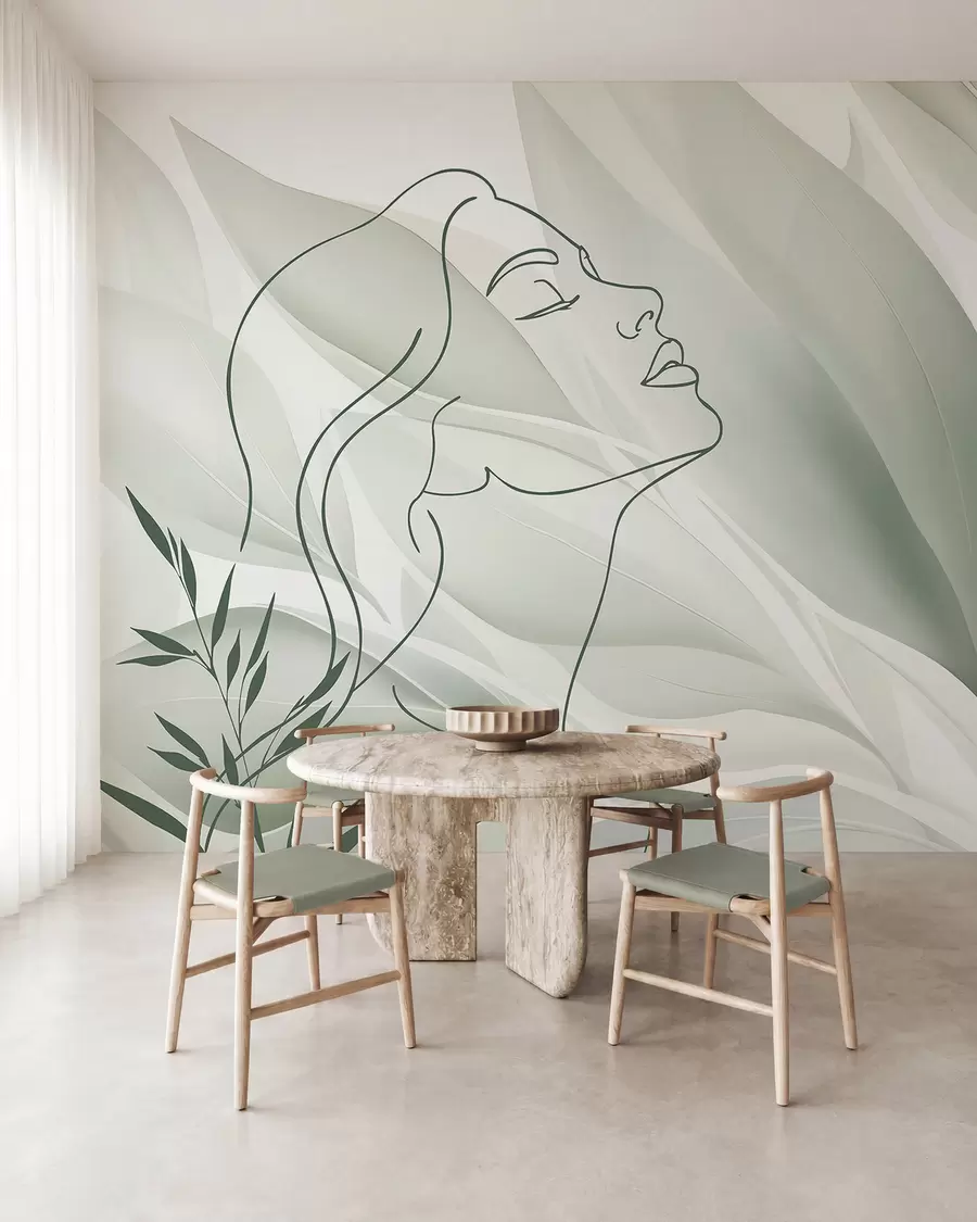 wall murals Силуета лица на апстрактној позадини w05787v1