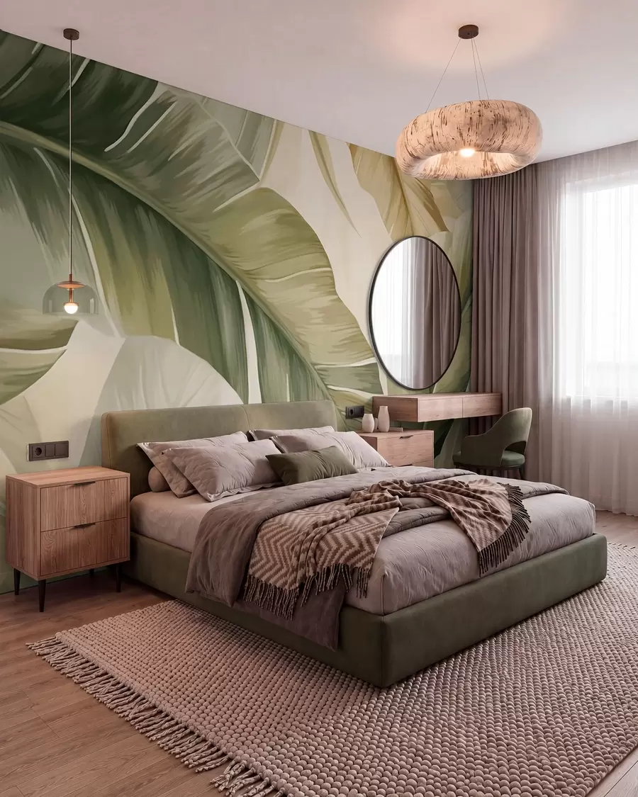 wall murals Дуги листови банане w05828