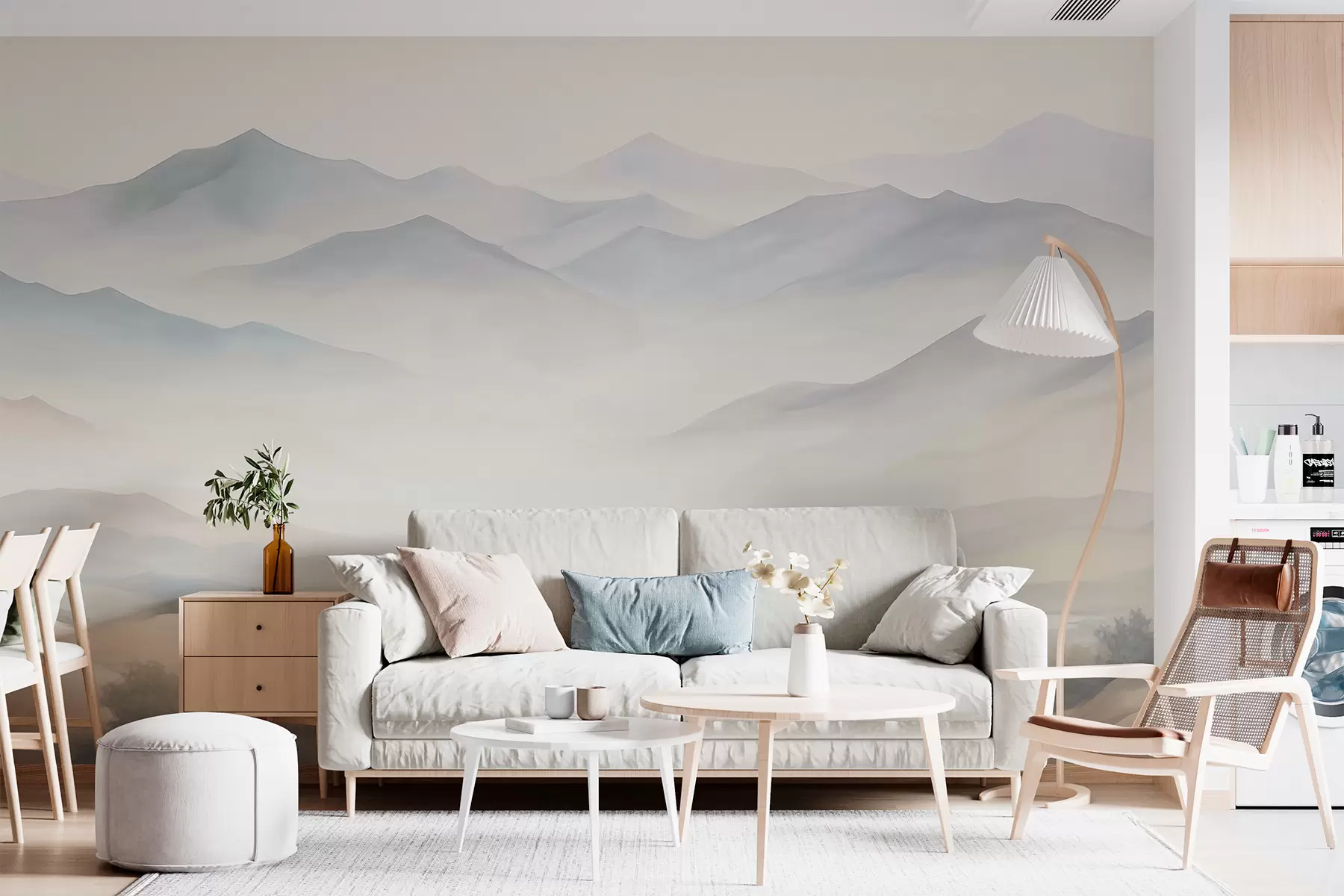 wall murals Текстурирани планински пејзаж w05834