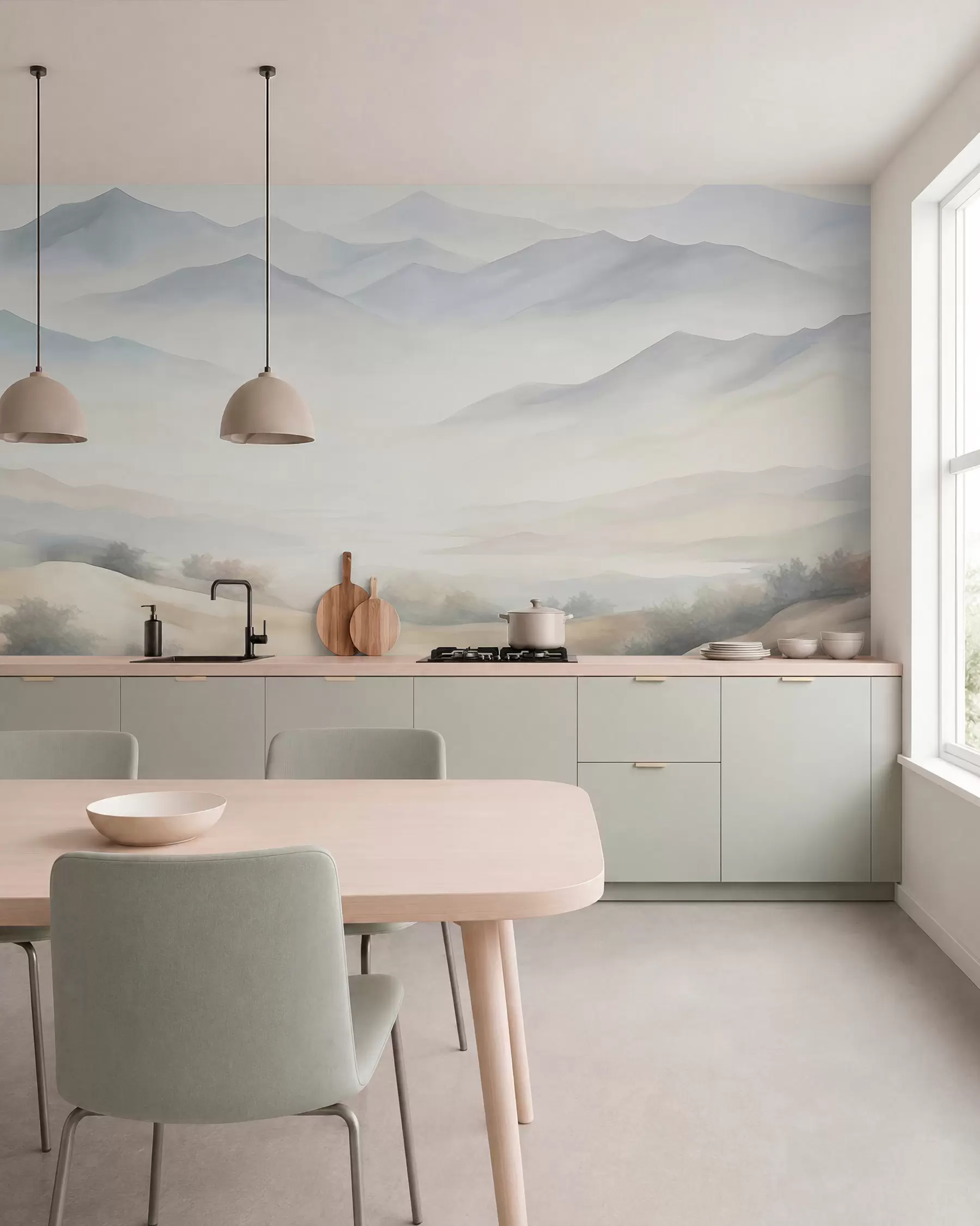wall murals Текстурирани планински пејзаж w05834