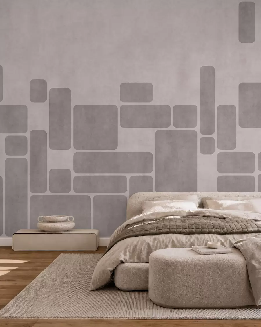 wall murals Геометријски узорак у нежним сивим и руменим тоновима w05141v1