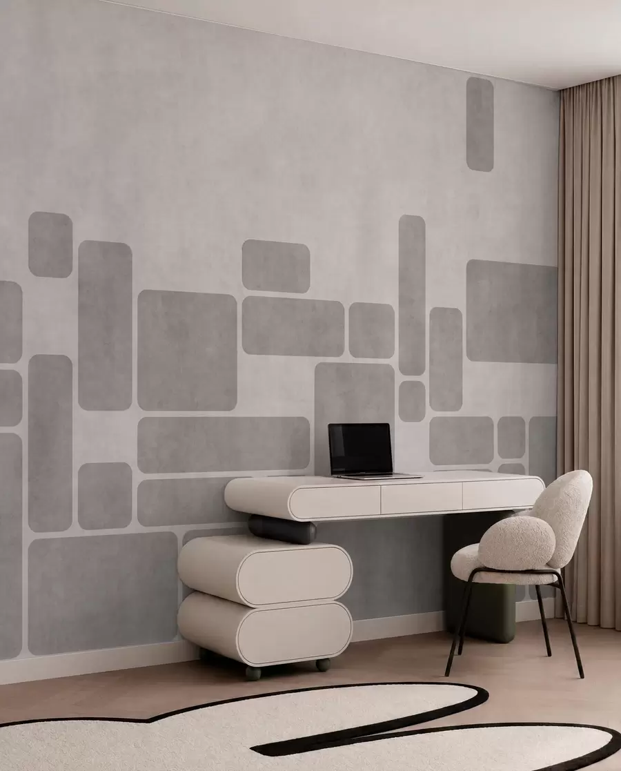wall murals Геометријски узорак у нежним сивим и руменим тоновима w05141v1