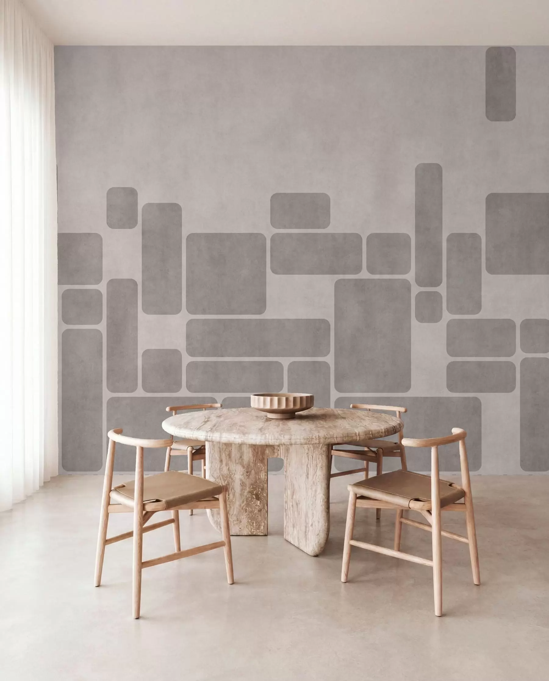 wall murals Геометријски узорак у нежним сивим и руменим тоновима w05141v1