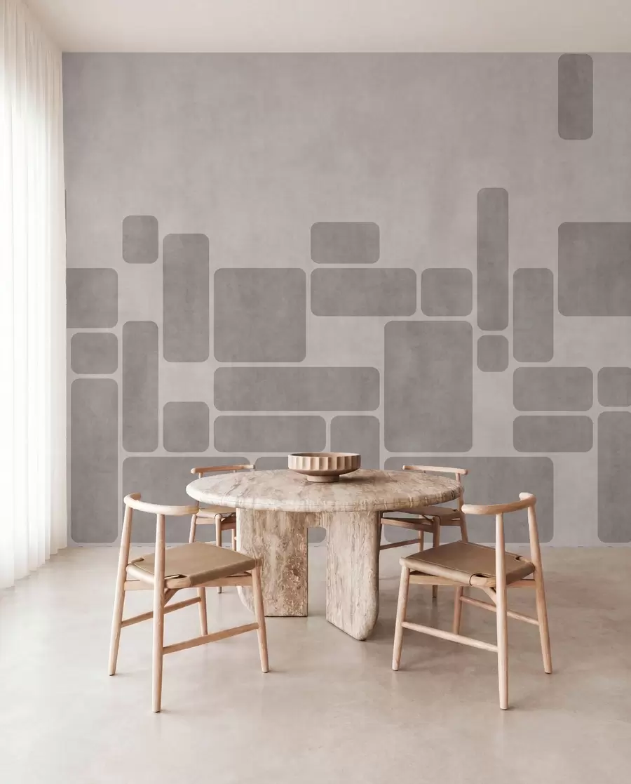 wall murals Геометријски узорак у нежним сивим и руменим тоновима w05141v1