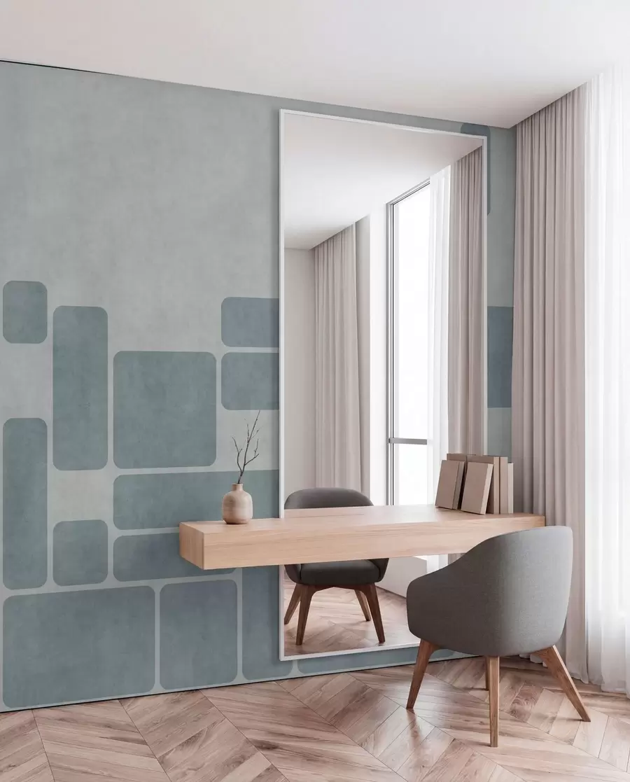 wall murals Геометријски узорак у светло плавим тоновима w05141v2