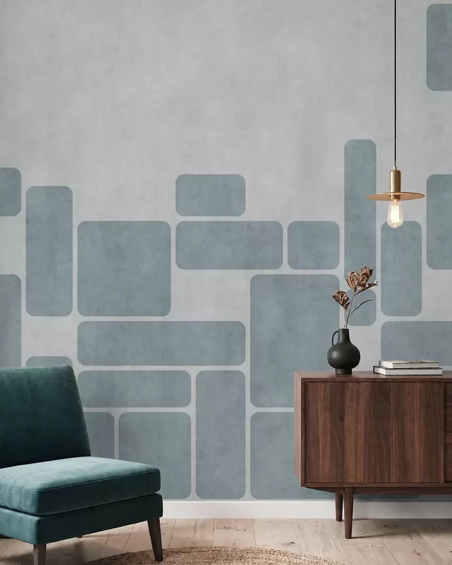 wall murals Геометријски узорак у светло плавим тоновима w05141v2