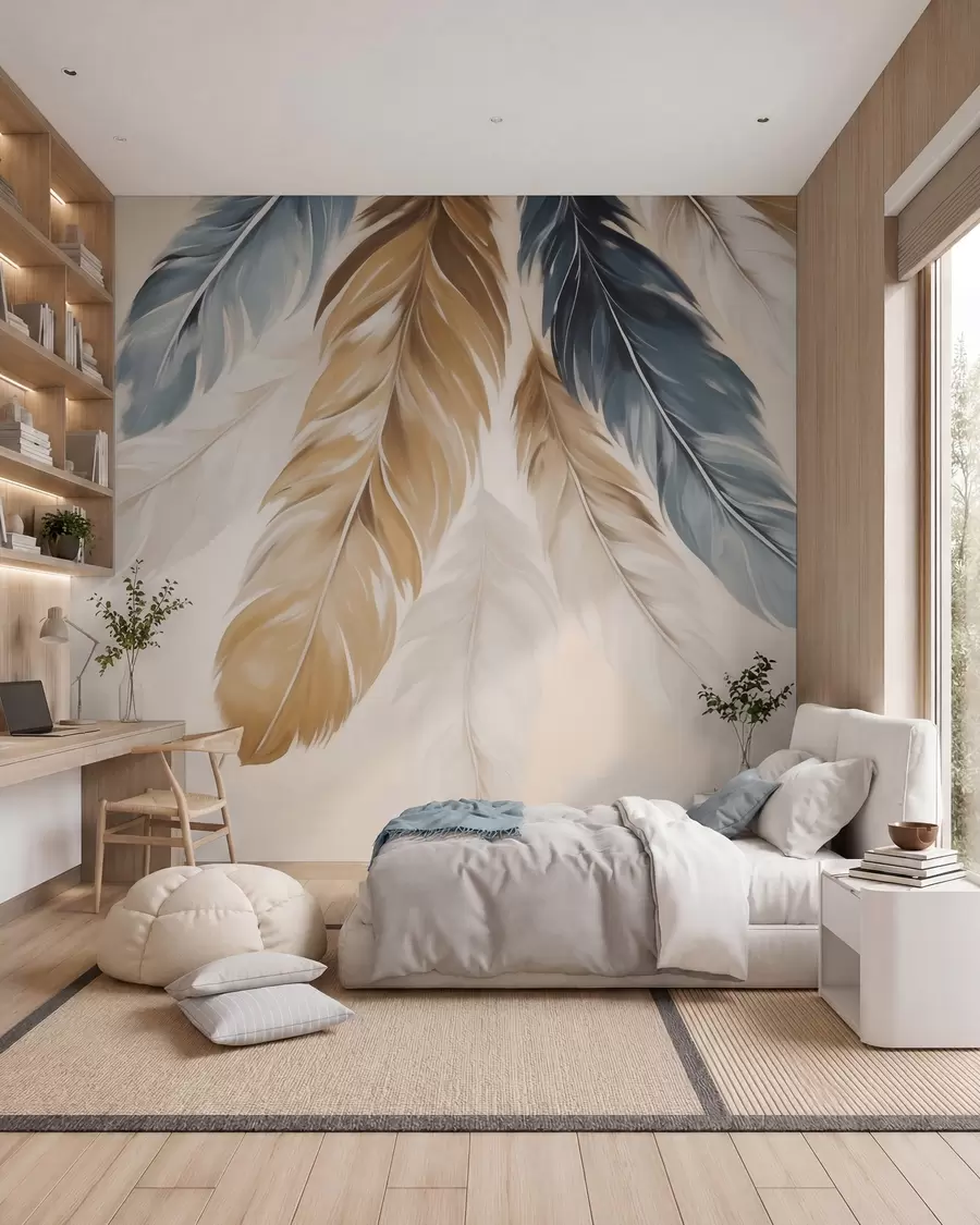 wall murals Апстрактно перје, имитација сликарства w05845